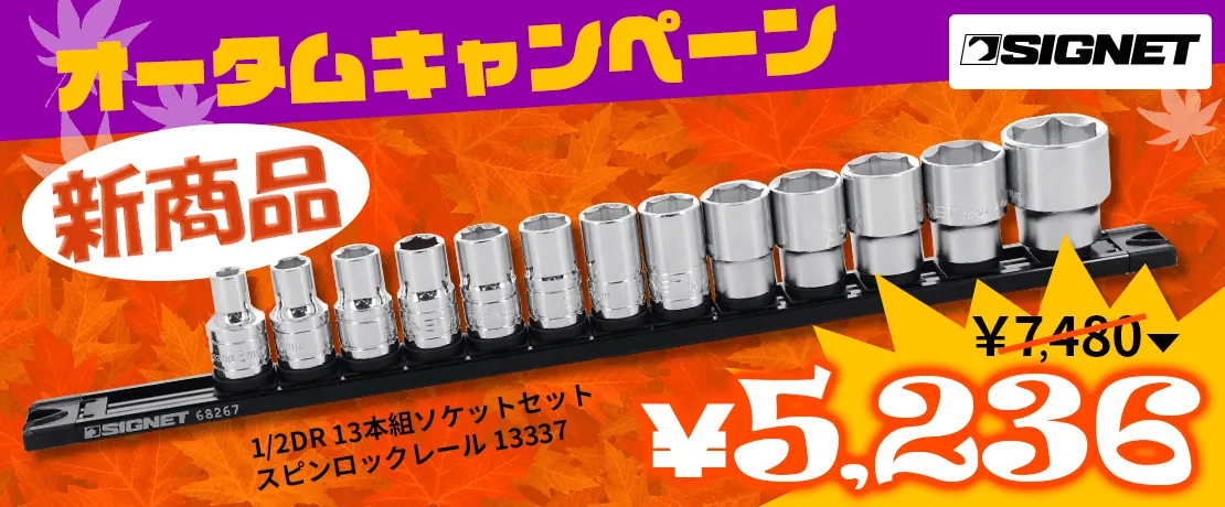 SIGNET 1/2DR 13本組ソケットセット スピンロックレール 13337