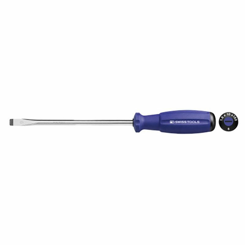 PB SWISS TOOLS レインボーマイナスドライバー 青 8100.6-180BL