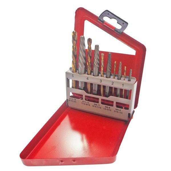 RIDGE 10pc エキストラクター&逆回転ドリルセット | WORLD IMPORT TOOLS