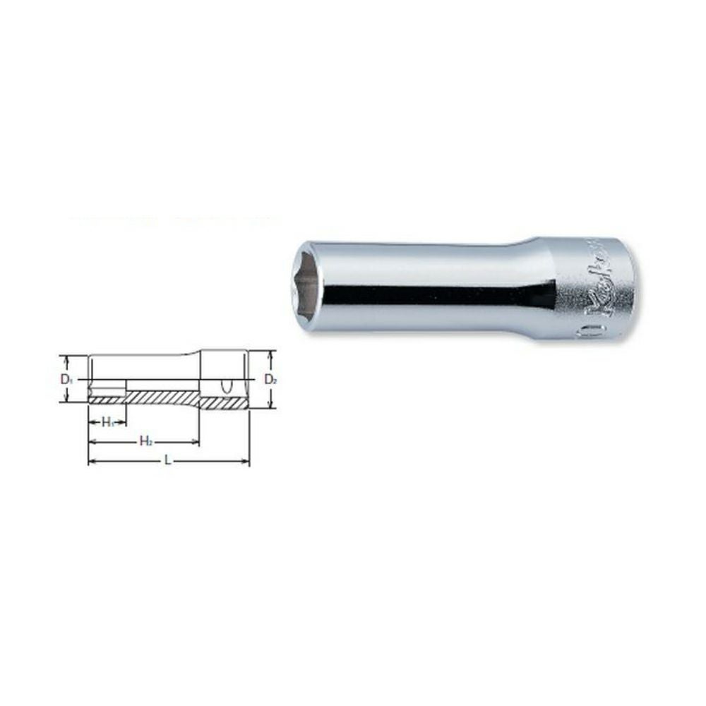 Ko-ken 3/8(9.5mm)SQ. 6角ディープソケット 18mm 3300M-18 | WORLD