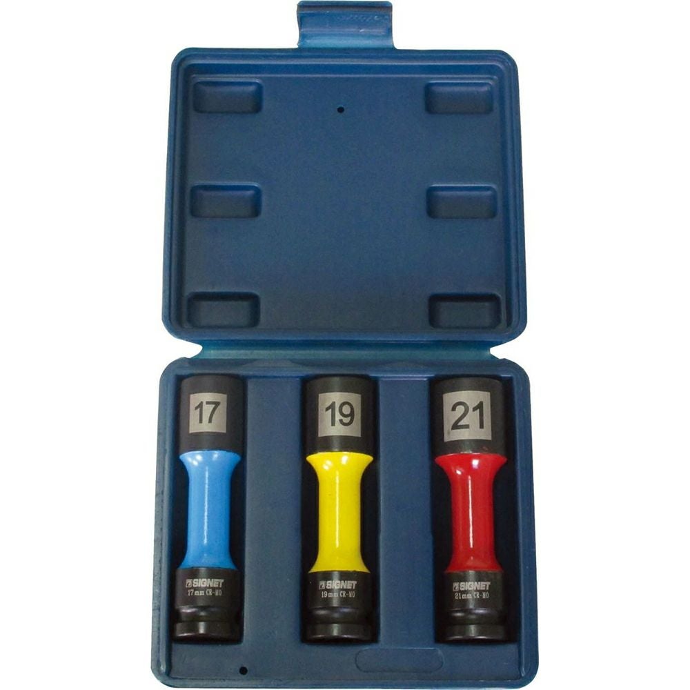 SIGNET 1/2DR ホイルナット用インパクトソケットロング3本セット 23392