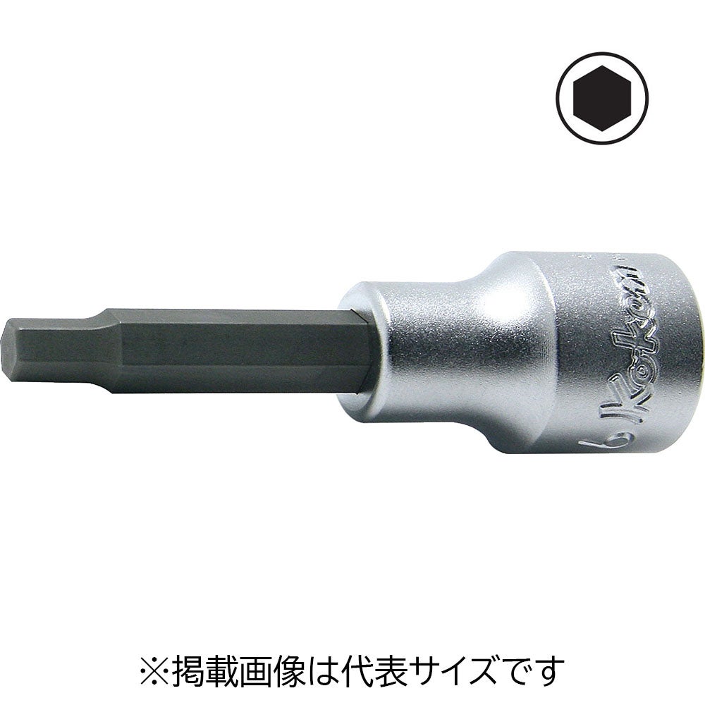 Ko-ken 1/2(12.7mm)SQ. ヘックスビットソケット 全長50mm 19mm 4010M