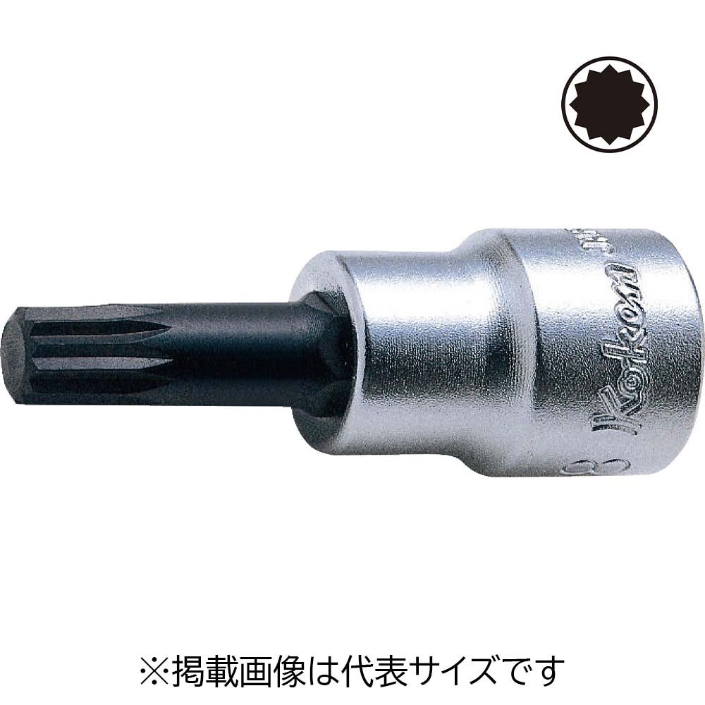 Ko-ken 3/8(9.5mm)SQ. 3重4角ビットソケット(XZN規格) 全長38mm M6