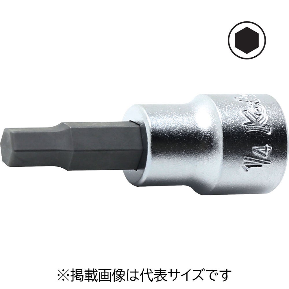 Ko-ken 3/8(9.5mm)SQ. ヘックスビットソケット 全長50mm 11/32 3010A