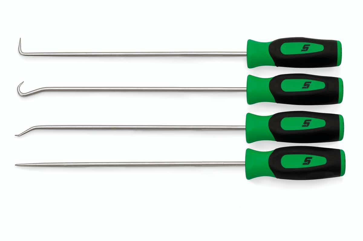 SNAP-ON 4pc ロングピック&フックツールセット グリーン SGLASA204CG