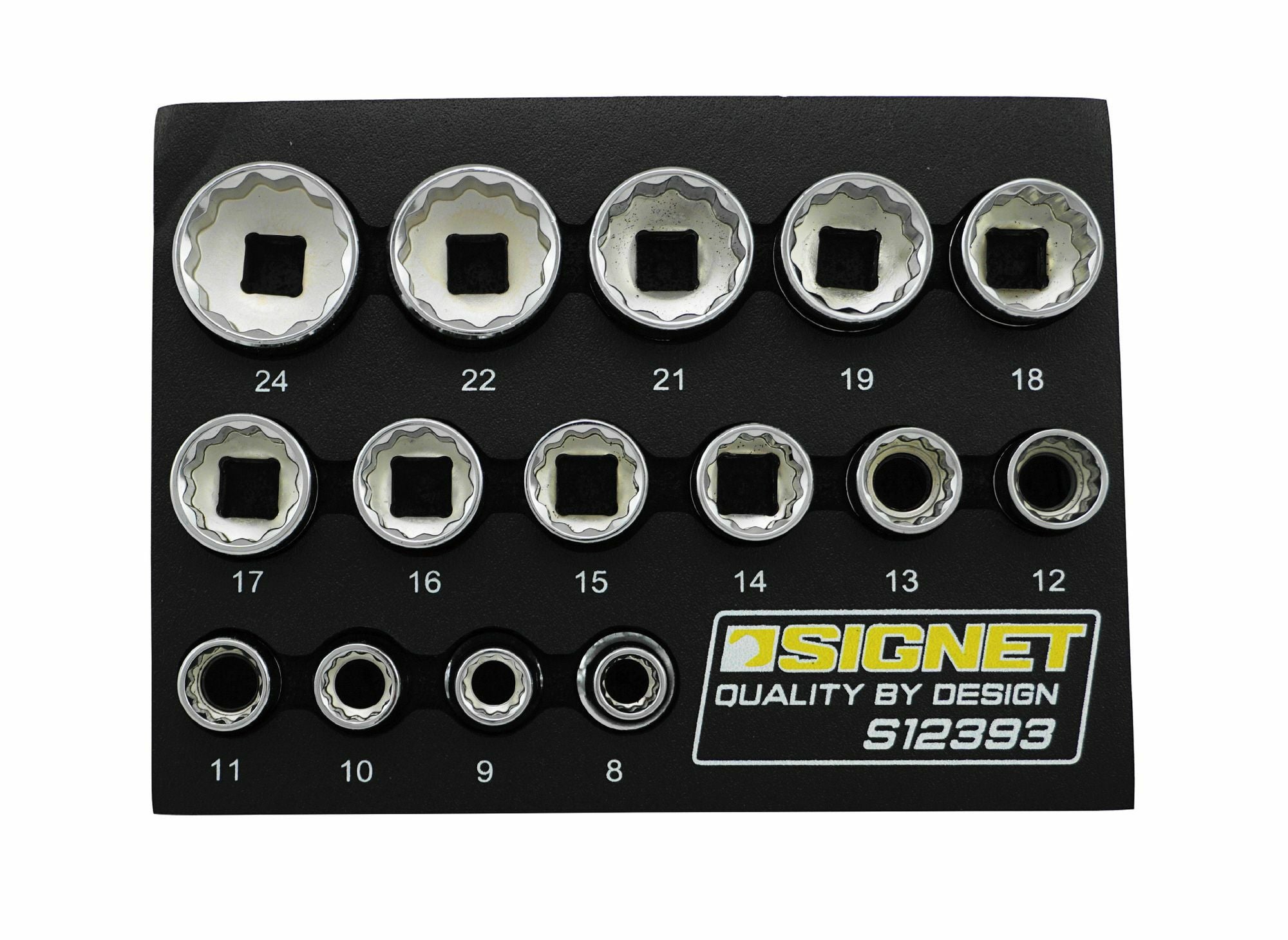 SIGNET 3/8DR 15PC ソケットセット12角 DESIGNトレー 12393 | WORLD