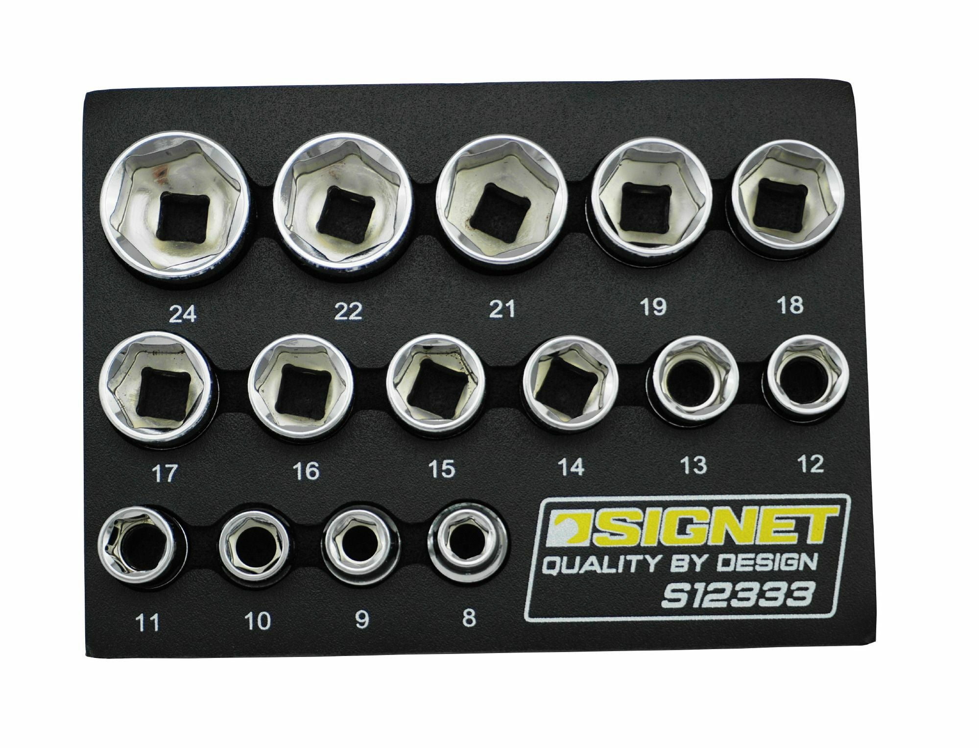 SIGNET 3/8DR 15PC ソケットセット DESIGNトレー 12333 | WORLD IMPORT