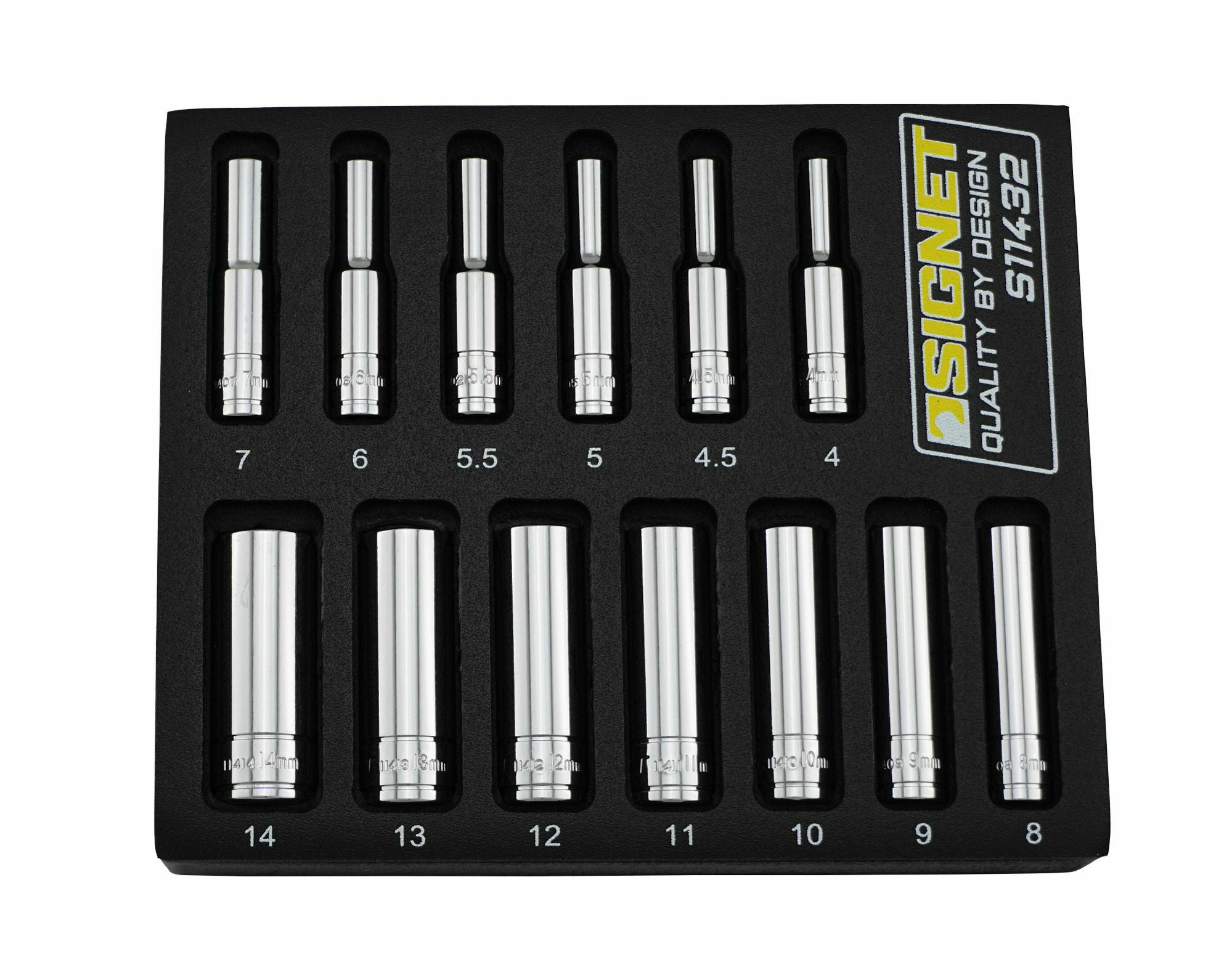SIGNET 1/4DR 13PC ディープソケットセットDESIGNトレー 11432 | WORLD