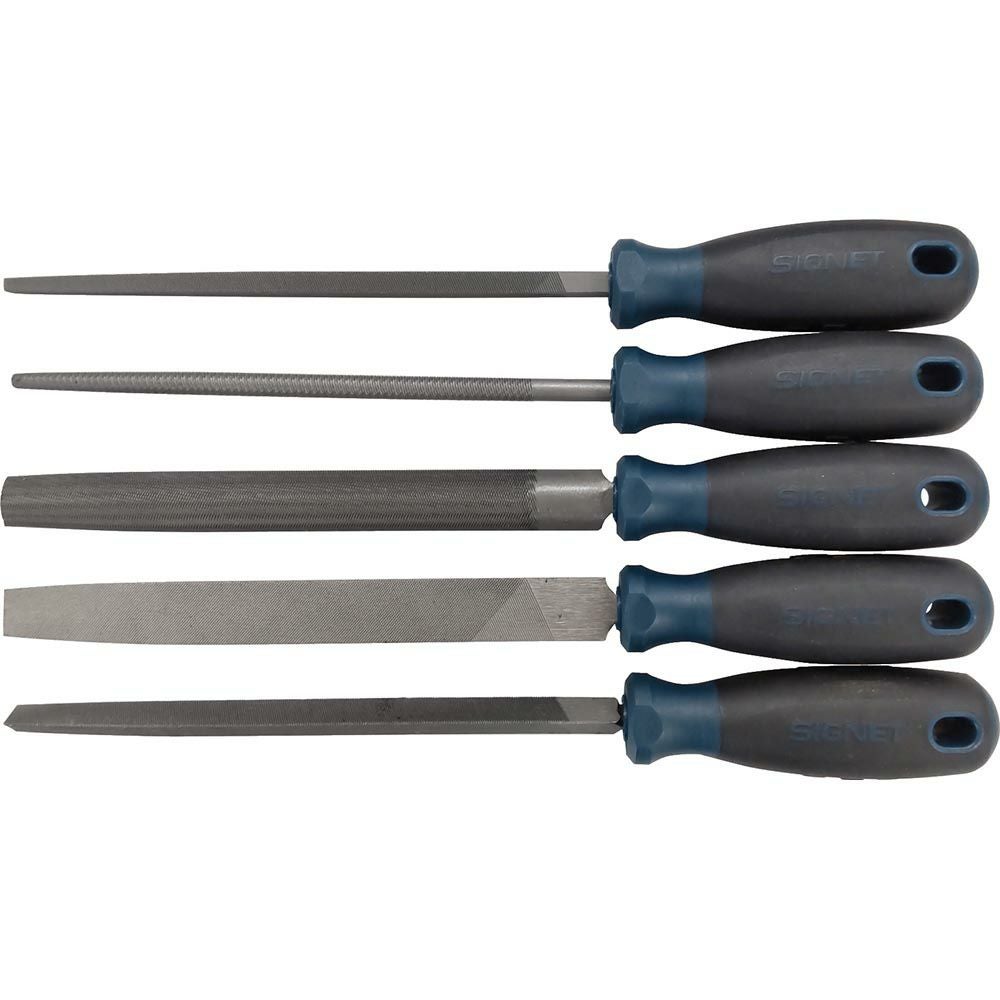 SIGNET 鉄工ヤスリ 5PC 鉄工ヤスリセット(鉄用)200mm 46170 | WORLD