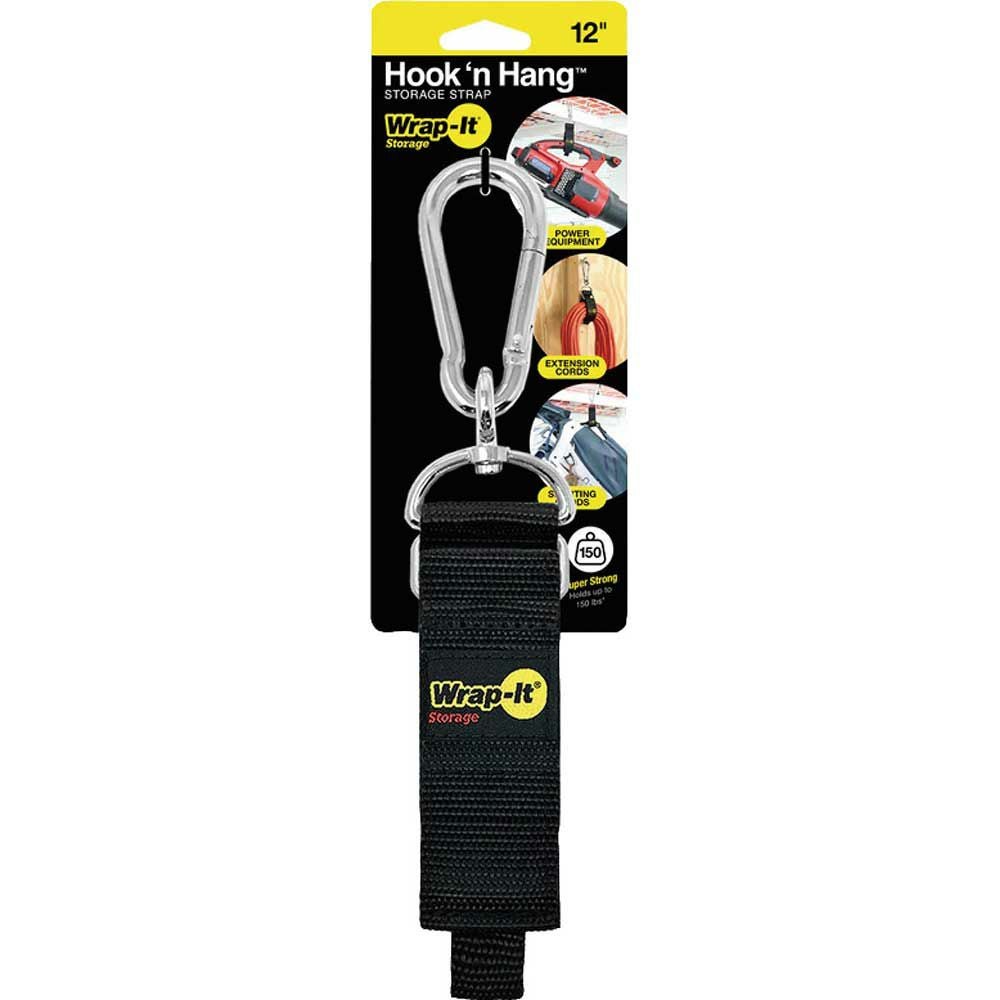 Wrap-It(ラップイット) カラビナ付き収納ストラップ 18インチ BK 100