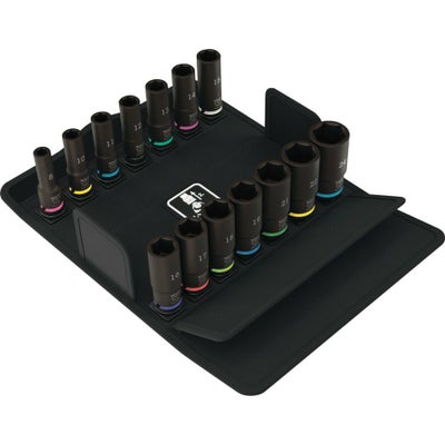 WERA 005590 ディープソケットセット 3/8SQ 10点入 レール付
