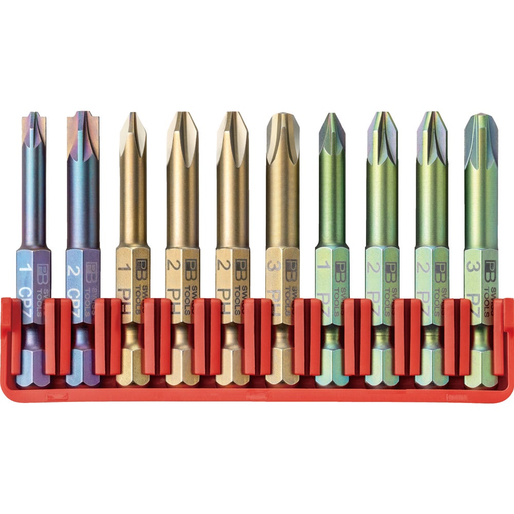 PB SWISS TOOLS 段付きビット10本組セット ビットホルダー付 E6.712CN